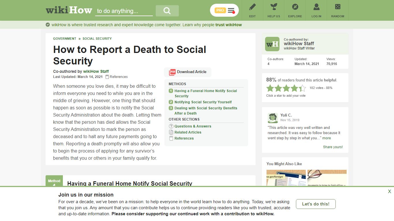 3 Simple Ways to Report a Death to Social Security - wikiHow